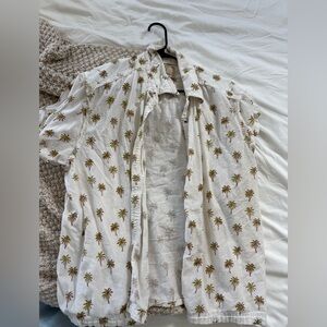 Free people embroidered palm tree shirt size m
